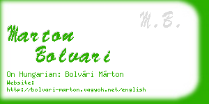 marton bolvari business card