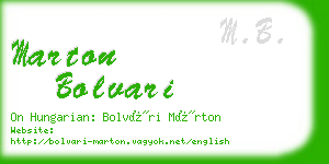 marton bolvari business card